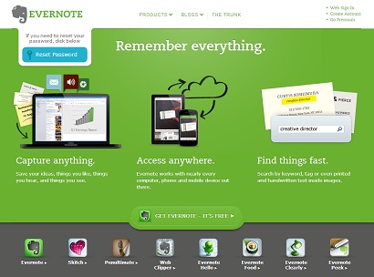 Aplikacija Evernote