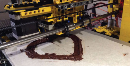 LEGO 3D-tiskalnik, ki 3D-tiska čokolado. (vir: 3dprint.com)