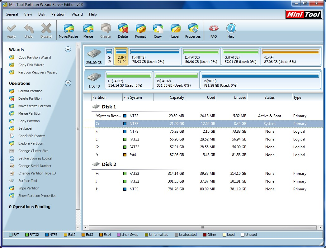 Z MiniTool Partition Wizard lahko hitro in pregledno ustvarite novo particijo.
