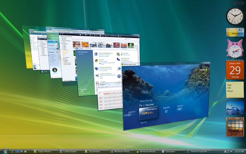 Windows Vista je bila v primerjavi z XP-ji grafično izredno dovršena, a posledično požrešna. Vir: Softpedia